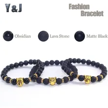Y&J Bracelet for Men Energy Yoga bracelet Natural Lava Stones Beaded Bracelets Obsidian Matte Black Leopard Pendant
Y&J Bracelet for Men Energy Yoga bracelet Natural Lava Stones Beaded Bracelets Obsidian Matte Black Leopard Pendant