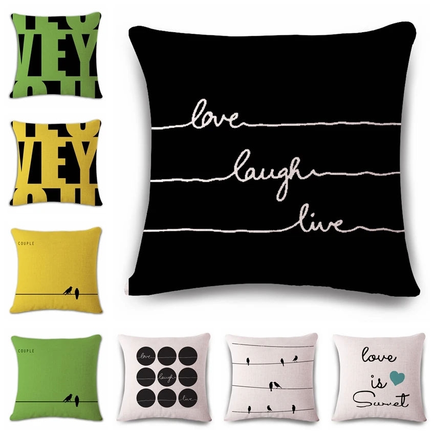 Black Love Bird Cushion Cover Woven Linen Family Affection Sofa Seat Family Home Decorative Throw Pillow Case Housse De Coussin
Black Love Bird Cushion Cover Woven Linen Family Affection Sofa Seat Family Home Decorative Throw Pillow Case Housse De Coussin