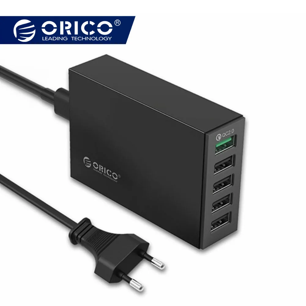 

ORICO QSL-5U 5 Ports QC 2.0 5V8A40W Max Desktop USB Quick Charger with EU or US Plug for iPhone Samsung S6 SONY HTC