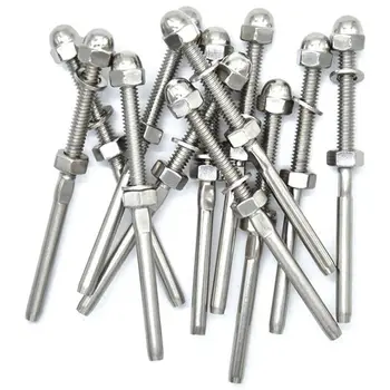 BIFI-18 Pcs Stainless Threaded Terminal Stud End Fitting for 1/8 Cable Deck Railing Hand Swage T316 Marine Grade 3-7/8 inch
BIFI-18 Pcs Stainless Threaded Terminal Stud End Fitting for 1/8 Cable Deck Railing Hand Swage T316 Marine Grade 3-7/8 inch