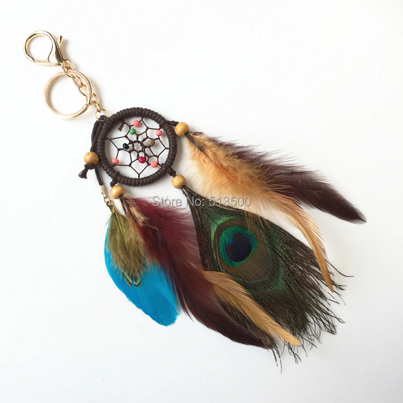 New Arrival Dream Catcher car Key Chain With Peacock Feathers and Claps Free Shipping DreamCatcher Hanging Decorations
New Arrival Dream Catcher car Key Chain With Peacock Feathers and Claps Free Shipping DreamCatcher Hanging Decorations