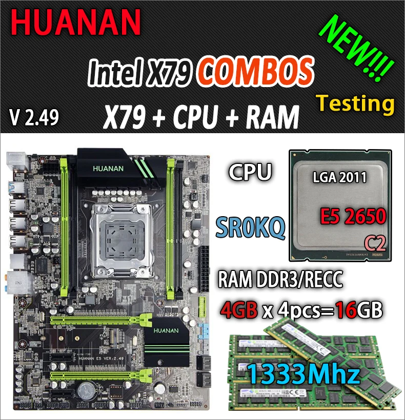HUANAN ZHI V2.49P X79 motherboard LGA2011 ATX combos E5 2650 C2 SR0KQ 4pcs of 4G 16GB 1333Mhz USB3.0 SATA3 PCI-E NVME M.2 SSD
HUANAN ZHI V2.49P X79 motherboard LGA2011 ATX combos E5 2650 C2 SR0KQ 4pcs of 4G 16GB 1333Mhz USB3.0 SATA3 PCI-E NVME M.2 SSD