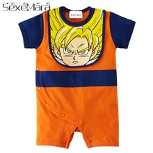Baby Clothes Baby Girl Boy Romper Cartoon Style Goku Bib Short Sleeve Romper Bebe Casual Clothing Roupa De Bebe Body Baby Romper