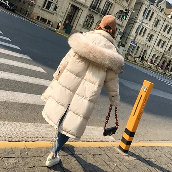 New Large Fur Collar Cotton Coat Long Female Down Jacket 2020 Korean Winter Warm Thick Cotton Coat Loose Parkas Cotton Clothing
New Large Fur Collar Cotton Coat Long Female Down Jacket 2020 Korean Winter Warm Thick Cotton Coat Loose Parkas Cotton Clothing