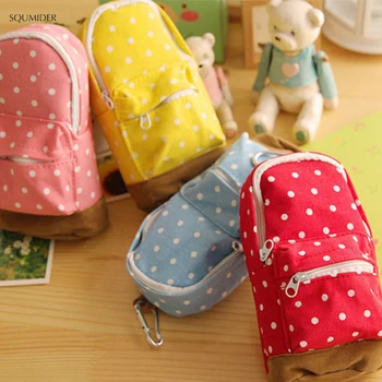Cute Creative Pencil Cases Big Capacity Canvas Backpack Polka Dot Pencil Bag Storage Cosmetic Bags For Girls School Office
Cute Creative Pencil Cases Big Capacity Canvas Backpack Polka Dot Pencil Bag Storage Cosmetic Bags For Girls School Office