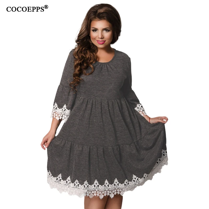 2019 women loose dress plus size lace dresses casual lady office dress elegant Summer big sizes patchwork dress 5xl 6xl vestidos
2019 women loose dress plus size lace dresses casual lady office dress elegant Summer big sizes patchwork dress 5xl 6xl vestidos