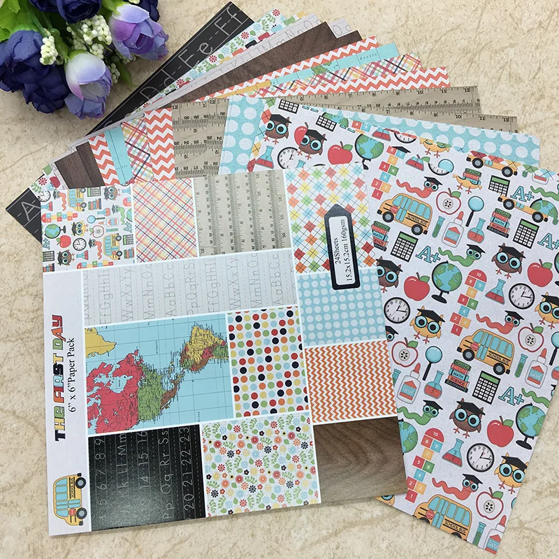 12pcs 6" Single-side Printed The First Day pattern creative papercraft art paper handmade scrapbooking kit set books06
12pcs 6" Single-side Printed The First Day pattern creative papercraft art paper handmade scrapbooking kit set books06