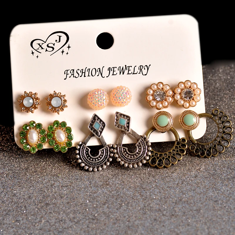 New fashion women jewelry wholesale girls birthday party Bohemian style mix-and-match 6 pairs /set beautiful earrings gift
New fashion women jewelry wholesale girls birthday party Bohemian style mix-and-match 6 pairs /set beautiful earrings gift