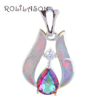 ROLILASON Multic Rainbow zircon pendant necklace White Fire Opal Silver stamp Necklaces Pendants Fashion jewelry OP568
ROLILASON Multic Rainbow zircon pendant necklace White Fire Opal Silver stamp Necklaces Pendants Fashion jewelry OP568