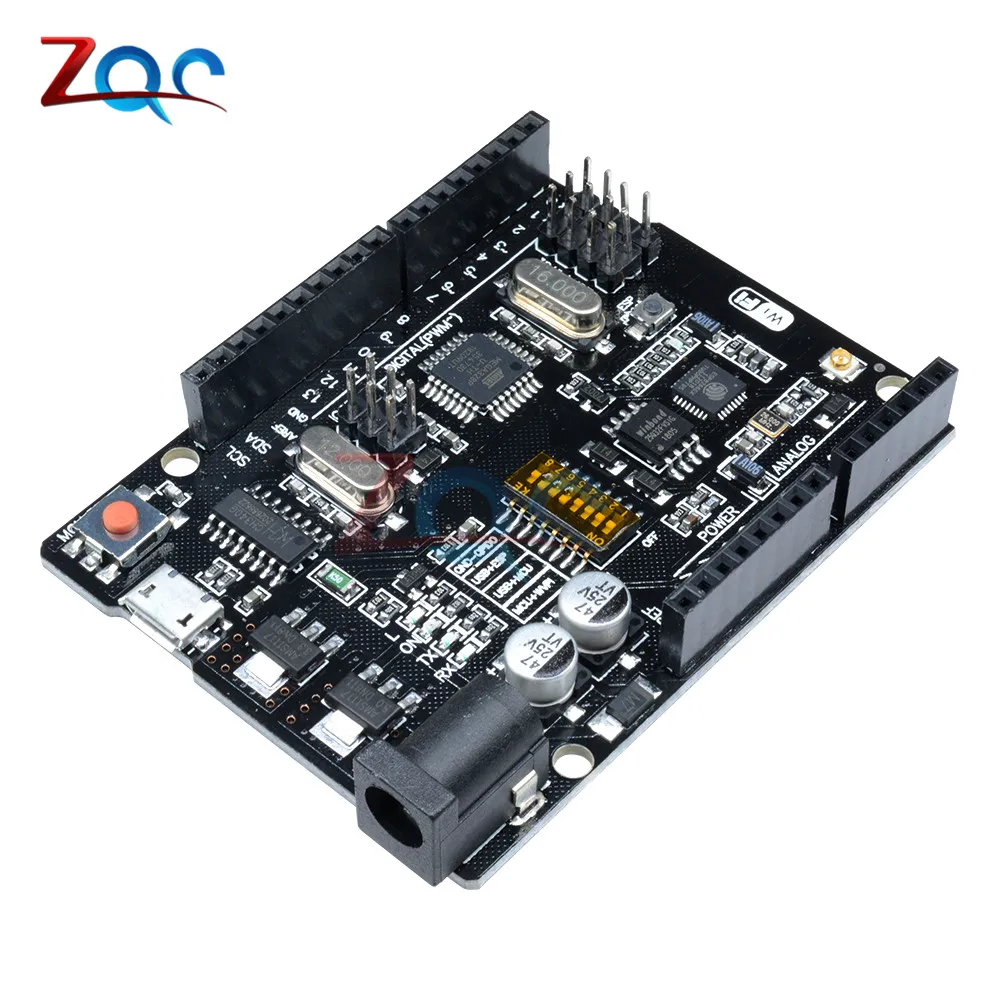UNO + WiFi R3 ATmega328P ESP8266 (память 32 Мб) Φ CH340G для Arduino Uno NodeMCU WeMos One|Детали и аксессуары