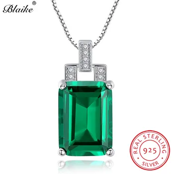 Blaike Solid 925 Sterling Silver Big Stone Rectangle Birthstone Green/Blue Pendants Zircon Emerald Necklace Women Fine Jewelry
Blaike Solid 925 Sterling Silver Big Stone Rectangle Birthstone Green/Blue Pendants Zircon Emerald Necklace Women Fine Jewelry