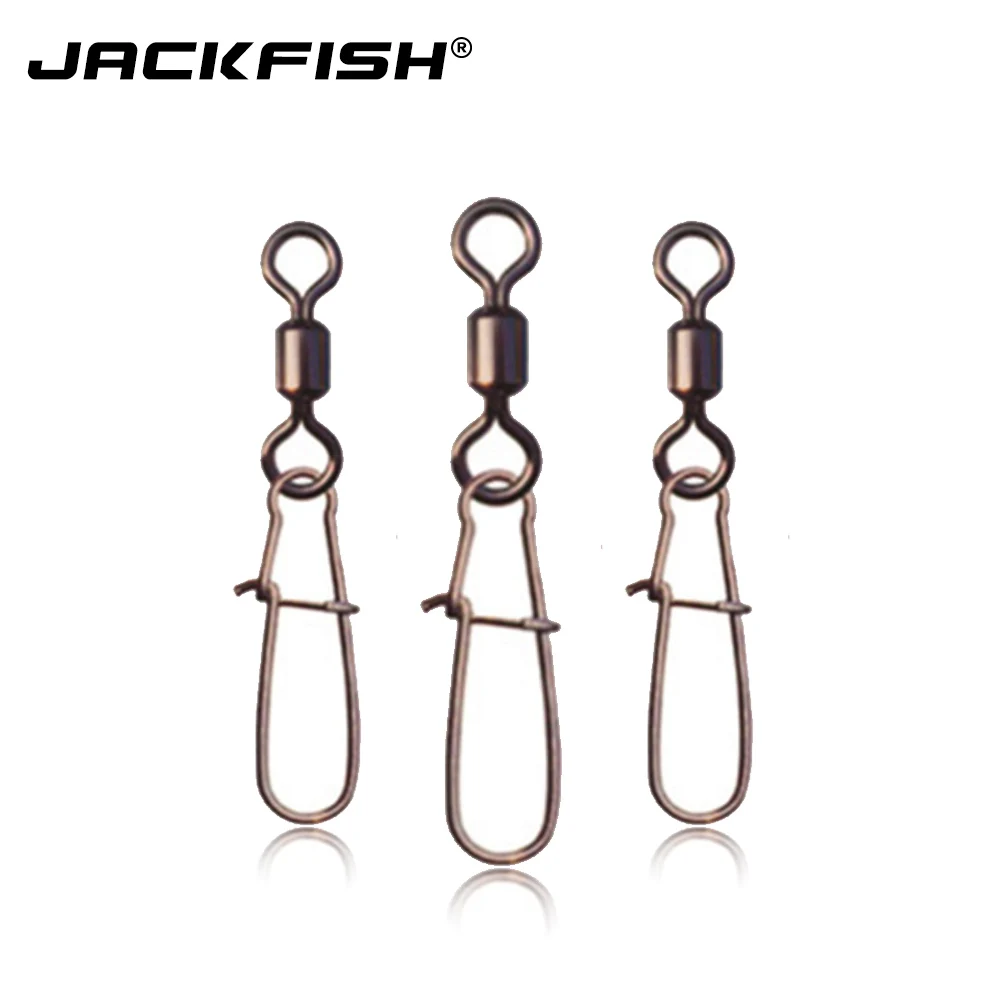 JACKFISH 100pcs/lot Pin Bearing Rolling Swivel Stainless Steel Fishing Connector with 8-word ring Tackle Fishing Accessories
JACKFISH 100pcs/lot Pin Bearing Rolling Swivel Stainless Steel Fishing Connector with 8-word ring Tackle Fishing Accessories