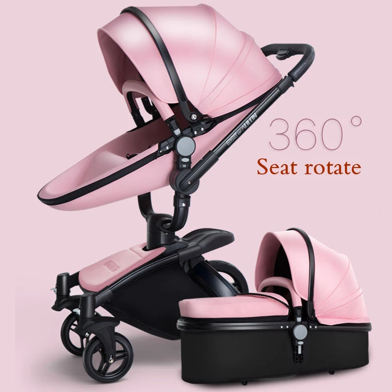 Rotating Seats Leather Fabric Stroller Folding Bi-directional High Landscape Shock Baby Stroller Can Sit Lie Cart
Rotating Seats Leather Fabric Stroller Folding Bi-directional High Landscape Shock Baby Stroller Can Sit Lie Cart