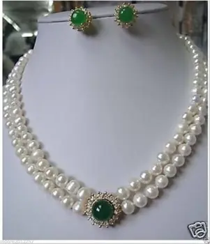 shippingNoblest Authentic 8-9mm white Pearl necklace green Jade earring set (A0516)
shippingNoblest Authentic 8-9mm white Pearl necklace green Jade earring set (A0516)