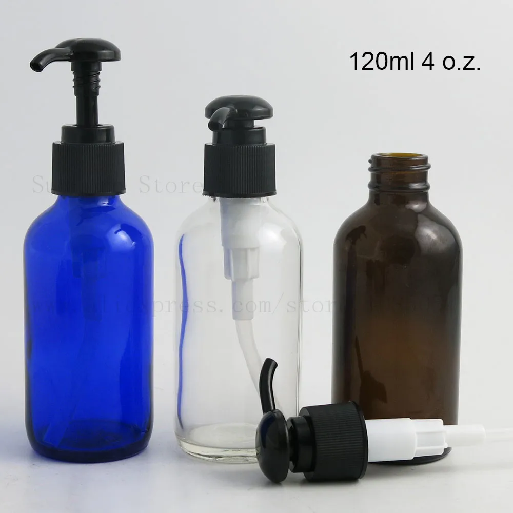 3PCS 120ml Big Empty Blue Dark Amber Clear 4 Oz Boston Shampoo Shower Cream Glass Bottle With Black Pump
3PCS 120ml Big Empty Blue Dark Amber Clear 4 Oz Boston Shampoo Shower Cream Glass Bottle With Black Pump