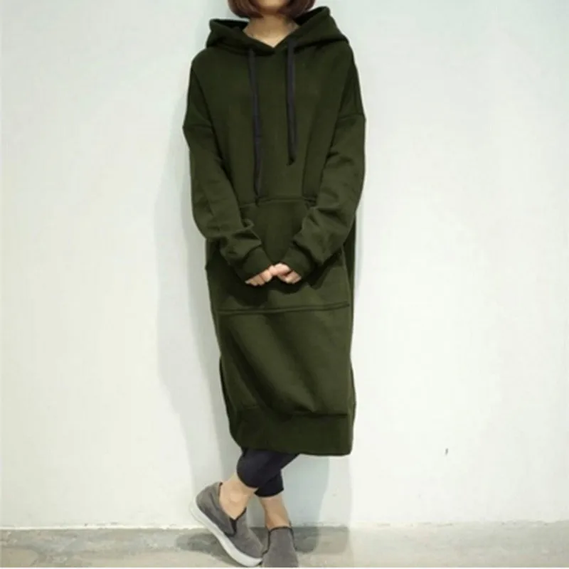 Autumn Winter Casual Women Long Hoodie Solid Turn-Down Collar Sweatshirt Hooded Plus Size 5XLFemale Loose Pullover
Autumn Winter Casual Women Long Hoodie Solid Turn-Down Collar Sweatshirt Hooded Plus Size 5XLFemale Loose Pullover