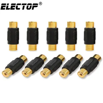 Electop 10pcs/lot Video Adapter New Gold Head RCA AV Female to Female F/F Joiner Coupler Plug Audio Adapter Connector
Electop 10pcs/lot Video Adapter New Gold Head RCA AV Female to Female F/F Joiner Coupler Plug Audio Adapter Connector