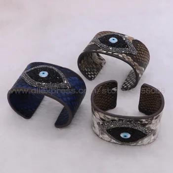 Retro snakeskin leather bangle bracelet Big Cuff Bracelet Pave Blue eyes mix color high quality bangle soft gems jewelry 2210
Retro snakeskin leather bangle bracelet Big Cuff Bracelet Pave Blue eyes mix color high quality bangle soft gems jewelry 2210