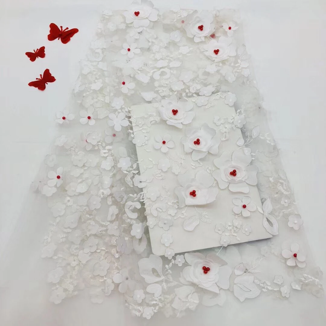 White flower 3D lace fabric with flowers, bridal lace fabric, French lace fabric fashion Nigeria lace RF2712
White flower 3D lace fabric with flowers, bridal lace fabric, French lace fabric fashion Nigeria lace RF2712