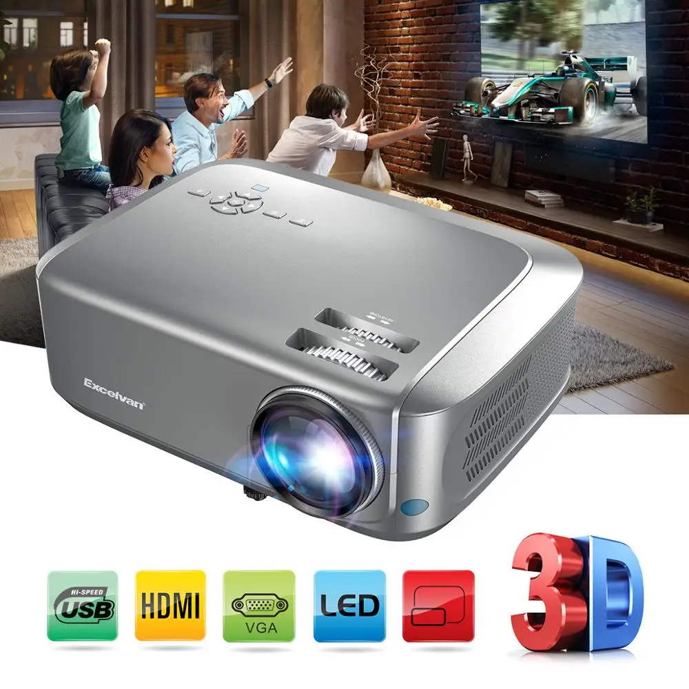Excelvan BL68 1280*800 Resolution Projector 3500 lumens Supports Red-Blue 3D 1080P Videos Home Theater HDMI VGA USB beamer
Excelvan BL68 1280*800 Resolution Projector 3500 lumens Supports Red-Blue 3D 1080P Videos Home Theater HDMI VGA USB beamer
