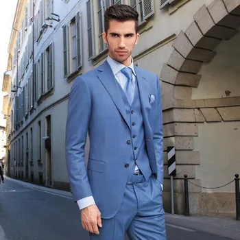 Custom Made Blue Style Dinner Party Prom Men Suit (Jacket+Pants+Vest) Groomsmen Tuxedos Groom Wedding Suit Men Suits Regular Fit
Custom Made Blue Style Dinner Party Prom Men Suit (Jacket+Pants+Vest) Groomsmen Tuxedos Groom Wedding Suit Men Suits Regular Fit