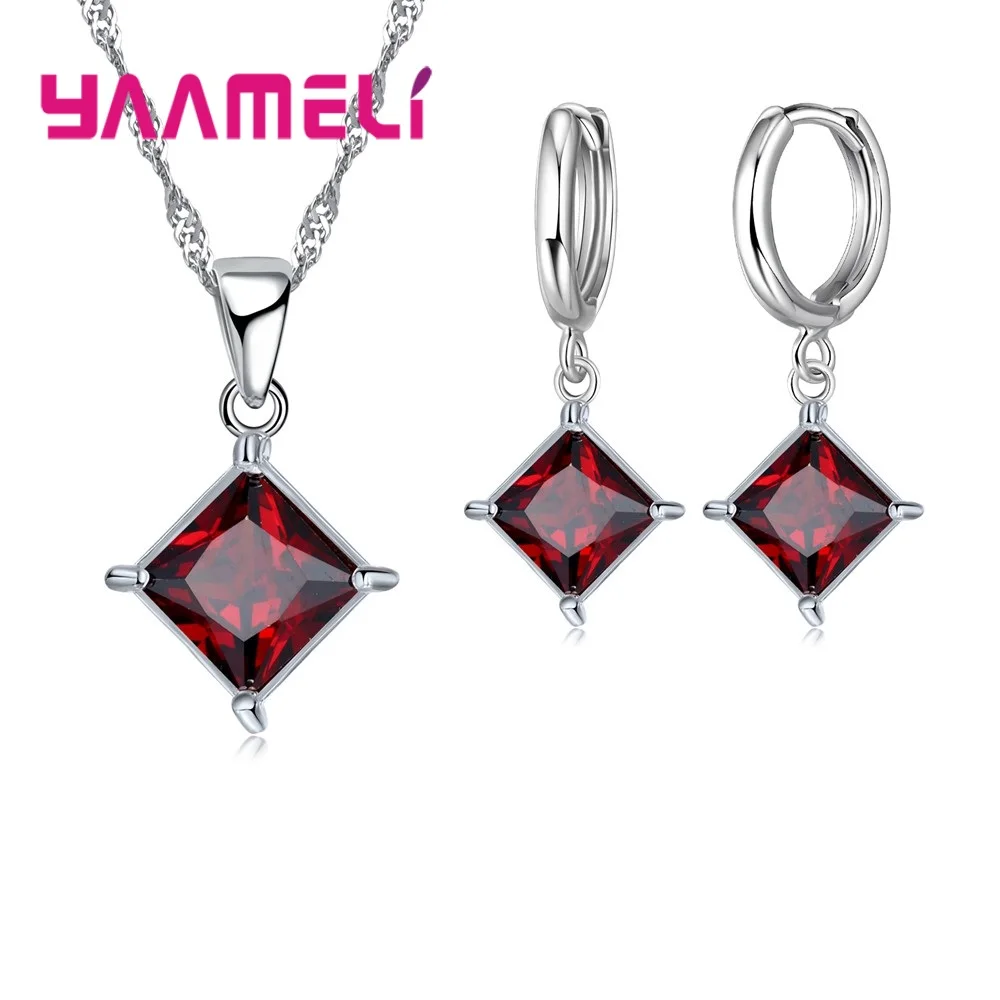 Authentic 925 Sterling Silver Shiny CZ Geometric Classic Square Huggie Earrings Necklace Sets for Women Fine Jewelry
Authentic 925 Sterling Silver Shiny CZ Geometric Classic Square Huggie Earrings Necklace Sets for Women Fine Jewelry