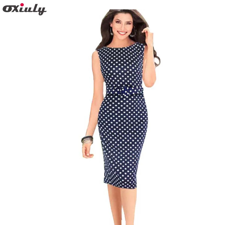 Oxiuly 5XL Vintage Sheath Dot Sleeveless Puff Natural Wear to Work Business Office Knee-length Stretch Fitted Pencil Dress
Oxiuly 5XL Vintage Sheath Dot Sleeveless Puff Natural Wear to Work Business Office Knee-length Stretch Fitted Pencil Dress