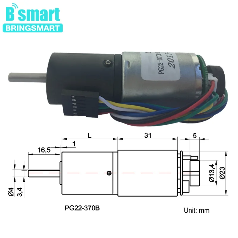 Bringsmart PG22-370B 12V DC Planetary Gear Motor Gear With Encoder planetary motor encoder DC Motor encoder 12v 95rpm dc motor
Bringsmart PG22-370B 12V DC Planetary Gear Motor Gear With Encoder planetary motor encoder DC Motor encoder 12v 95rpm dc motor