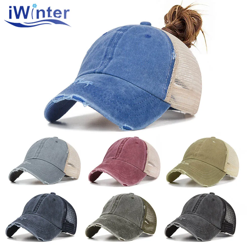 IWINTER Summer Denim Baseball Cap Women Ponytail Breathable Mesh Adjustable Caps Snapback Outdoor Shade Sports Men Baseball Caps
IWINTER Summer Denim Baseball Cap Women Ponytail Breathable Mesh Adjustable Caps Snapback Outdoor Shade Sports Men Baseball Caps