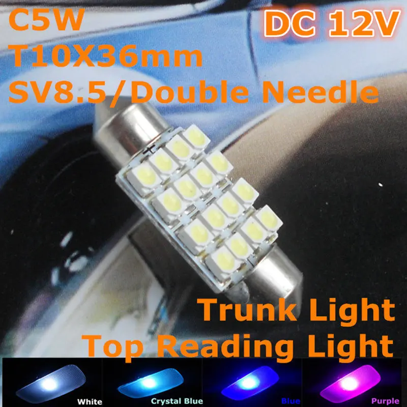 12V LED Car Double Needle Bulb Lamp(4*4*1210 SMD Lamp)C5W 36mm for Top Reading Licence Board Light
12V LED Car Double Needle Bulb Lamp(4*4*1210 SMD Lamp)C5W 36mm for Top Reading Licence Board Light