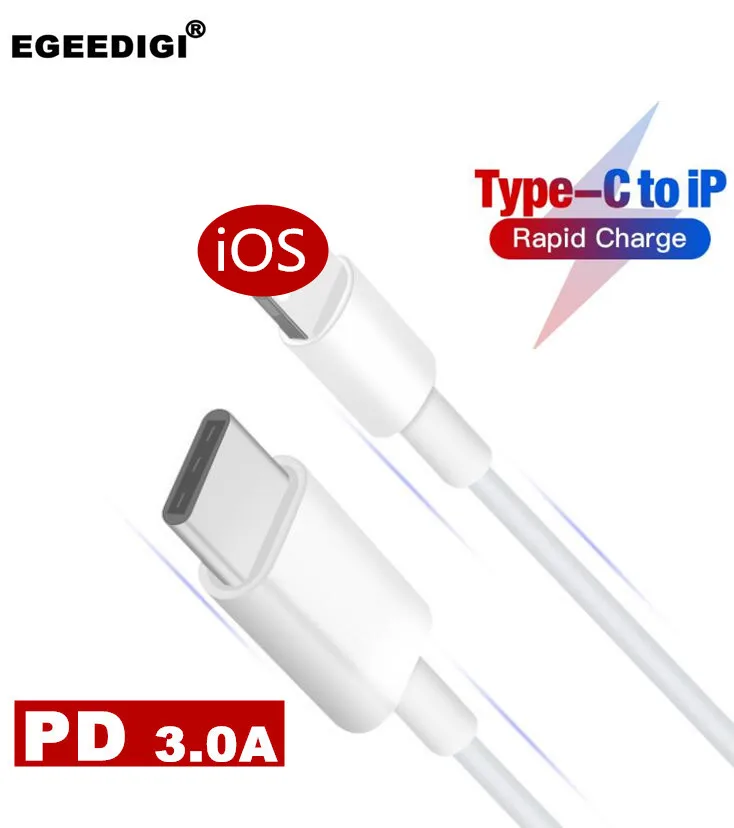 Egeedigi USB Type C to USB Cable For Lightning For iPhone Xs X 8 pin 8 7 6 Plus Type-c PD Charging Charger For Macbook To Phone
Egeedigi USB Type C to USB Cable For Lightning For iPhone Xs X 8 pin 8 7 6 Plus Type-c PD Charging Charger For Macbook To Phone