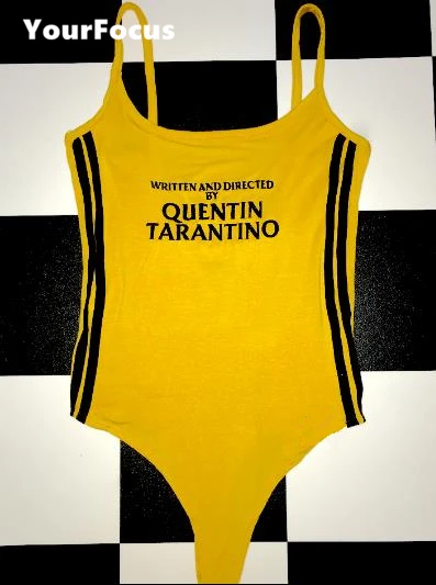 2018 summer Ins hot yellow bodysuit A FILM BY QUENTIN BODYSUIT Jumpsuit black stripe Embroidery Letter Overalls Playsuit
2018 summer Ins hot yellow bodysuit A FILM BY QUENTIN BODYSUIT Jumpsuit black stripe Embroidery Letter Overalls Playsuit
