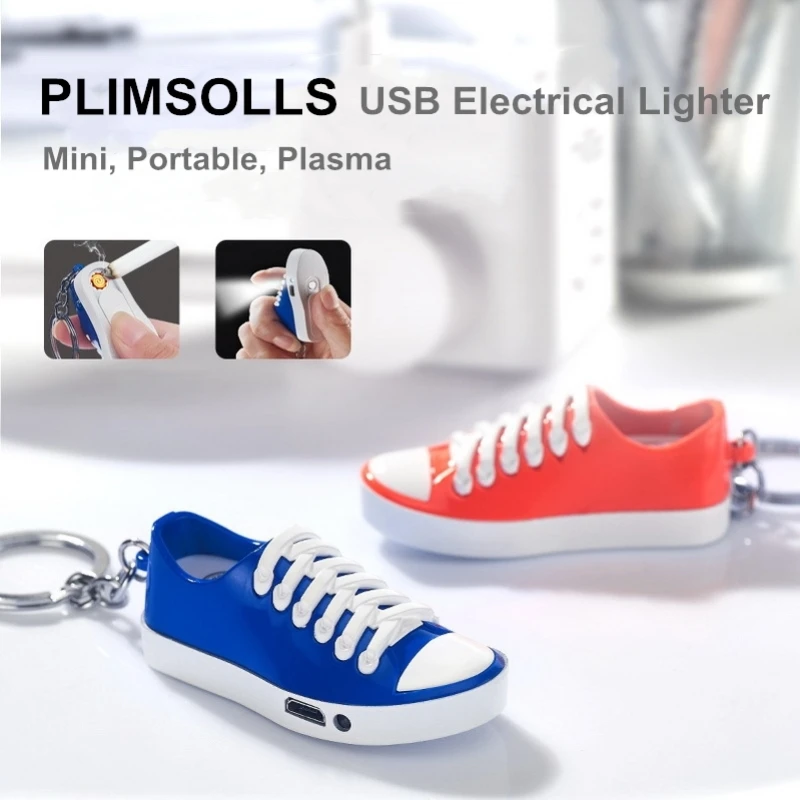 Cute Mini Plimsools USB Cigarette Lighter With LED Light Key Chain Sneakers Plasma Lighter Silent Ignition USB Electric Lighter
Cute Mini Plimsools USB Cigarette Lighter With LED Light Key Chain Sneakers Plasma Lighter Silent Ignition USB Electric Lighter