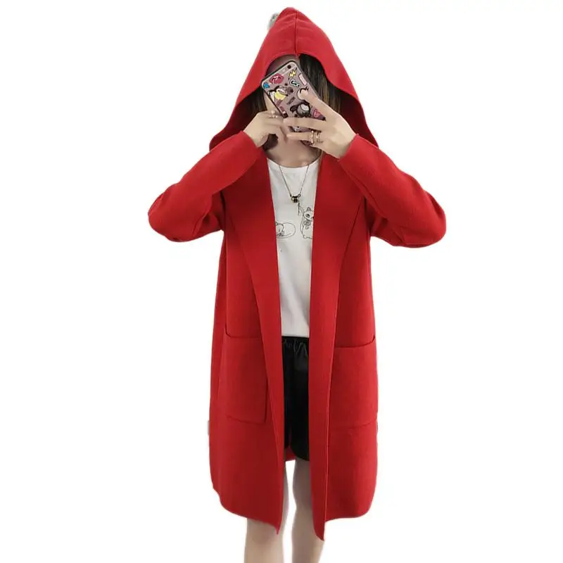 Ailegogo 2018 New Autumn Women Knitted Cardigans Trench Coat Medium Long Hooded Outwear Female Black Red Green
Ailegogo 2018 New Autumn Women Knitted Cardigans Trench Coat Medium Long Hooded Outwear Female Black Red Green