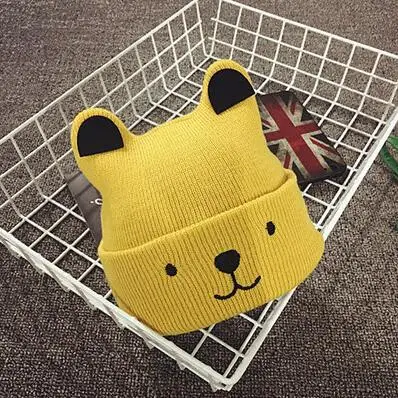 Autumn Winter Baby Knitted Hat Cute Bear Wool Cap Cartoon Toddler Boys Girls Cap Yellow Black Gray for 4-24 Months Kids Skull
Autumn Winter Baby Knitted Hat Cute Bear Wool Cap Cartoon Toddler Boys Girls Cap Yellow Black Gray for 4-24 Months Kids Skull