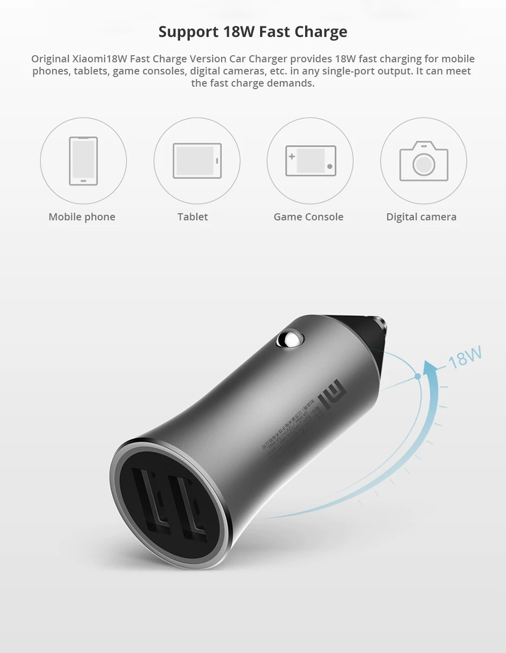 Xiaomi Mi Car Charger Pro Купить