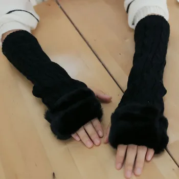 Fashion Winter Women's Gloves Rabbit Wool Fur Wrist Arm Warmer Long Fingerless Knit Mitten
Fashion Winter Women's Gloves Rabbit Wool Fur Wrist Arm Warmer Long Fingerless Knit Mitten