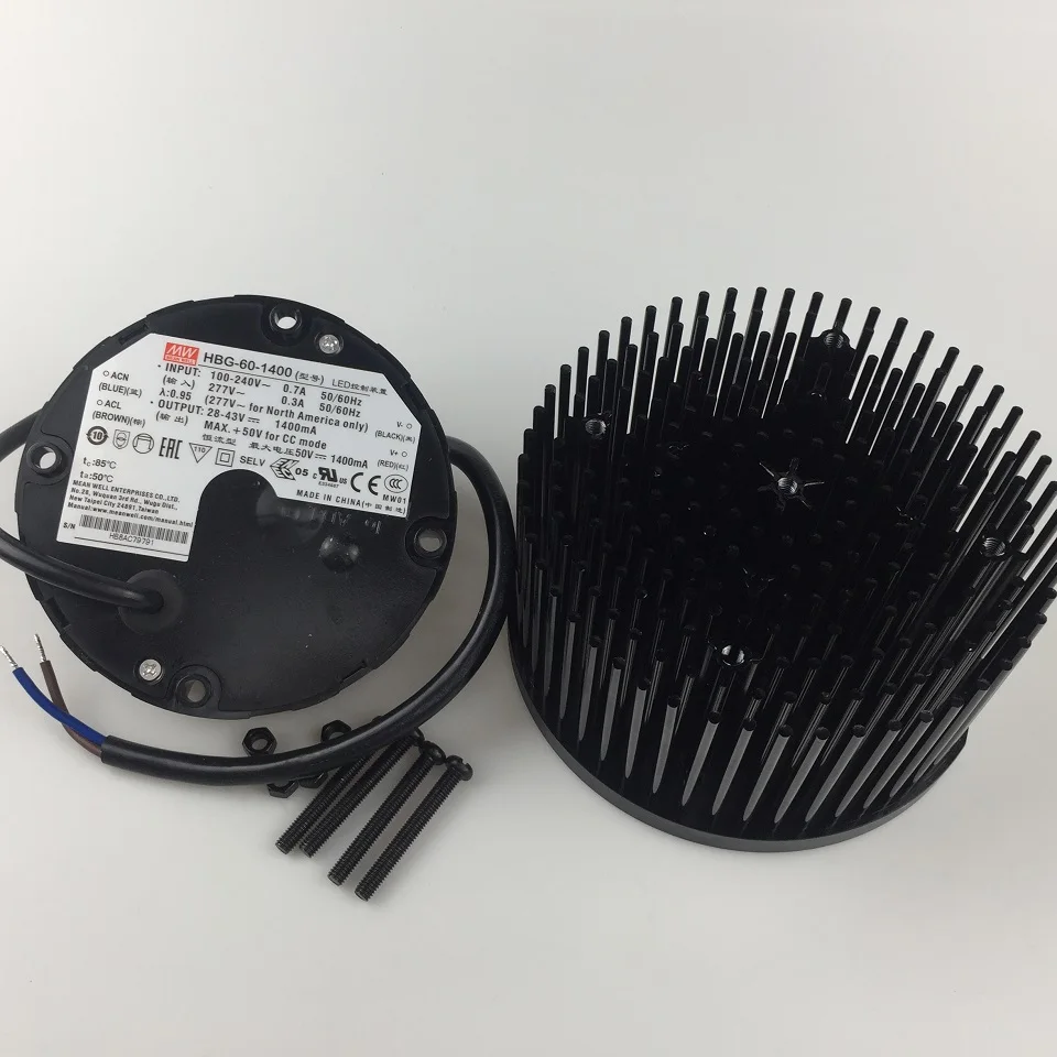 Passive 135mm led heatsink with Meanwell HBG-60-1400 for CREE COB cxb3590 Bridgelux V29 Citizen clu048 1212 diy led grow light
Passive 135mm led heatsink with Meanwell HBG-60-1400 for CREE COB cxb3590 Bridgelux V29 Citizen clu048 1212 diy led grow light