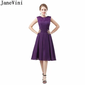 JaneVini 2018 Knee Length Purple Bridesmaid Dresses A-Line Short Wedding Party Dress Lace Sleeveless Chiffon Prom Dress Formal
JaneVini 2018 Knee Length Purple Bridesmaid Dresses A-Line Short Wedding Party Dress Lace Sleeveless Chiffon Prom Dress Formal