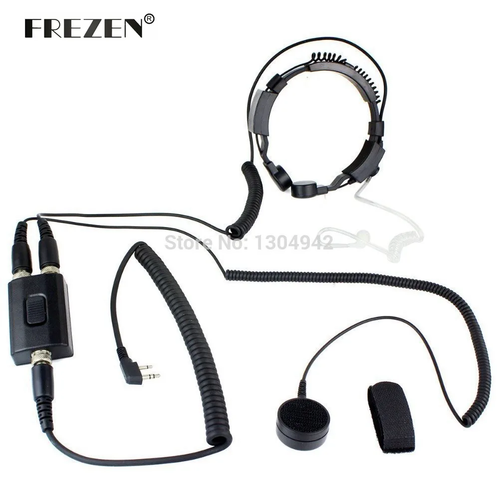 Military Police FBI Throat Microphone Covert Acoustic Tube Earpiece Headset 2pin for Icom Maxon Yaesu Vertex Miland Radio | Мобильные