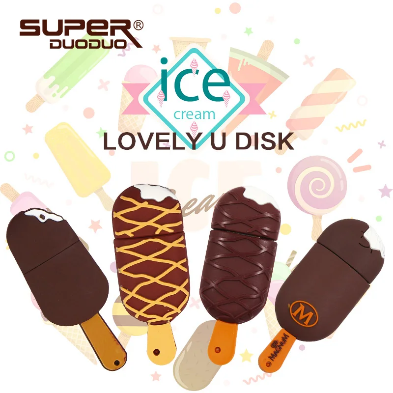 

Chocolate Ice cream High simulation usb pen 128GB 64GB 32GB 16GB 8GB 4GB Magnum Double Caramel USB Flash Drive Memory Sticks
