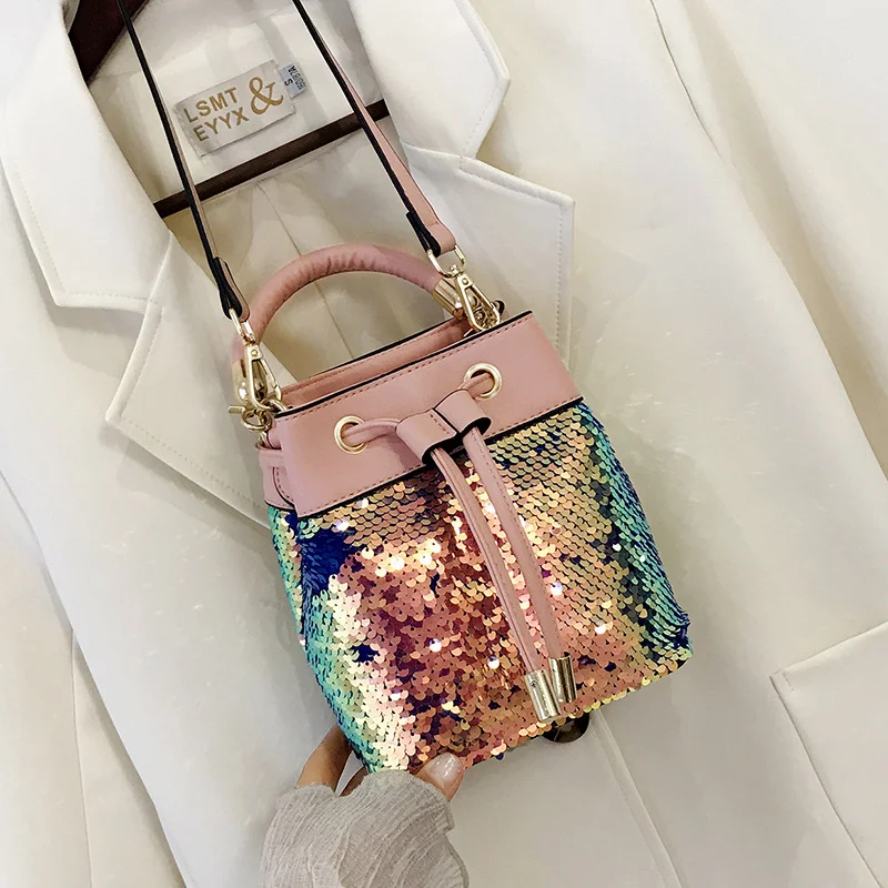 Sequin Bucket String Women Handbag High quality Sweet Girl Messenger Bag Lady Famous Designer Crossbody Shoulder Tote Bag sac
Sequin Bucket String Women Handbag High quality Sweet Girl Messenger Bag Lady Famous Designer Crossbody Shoulder Tote Bag sac