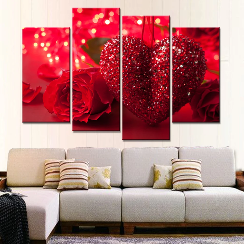 Modular Painting Canvas Wall Art Pictures Home Decoration 5 Pieces Rose Flower Red Loving Heart Modern HD Print Poster Framework
Modular Painting Canvas Wall Art Pictures Home Decoration 5 Pieces Rose Flower Red Loving Heart Modern HD Print Poster Framework