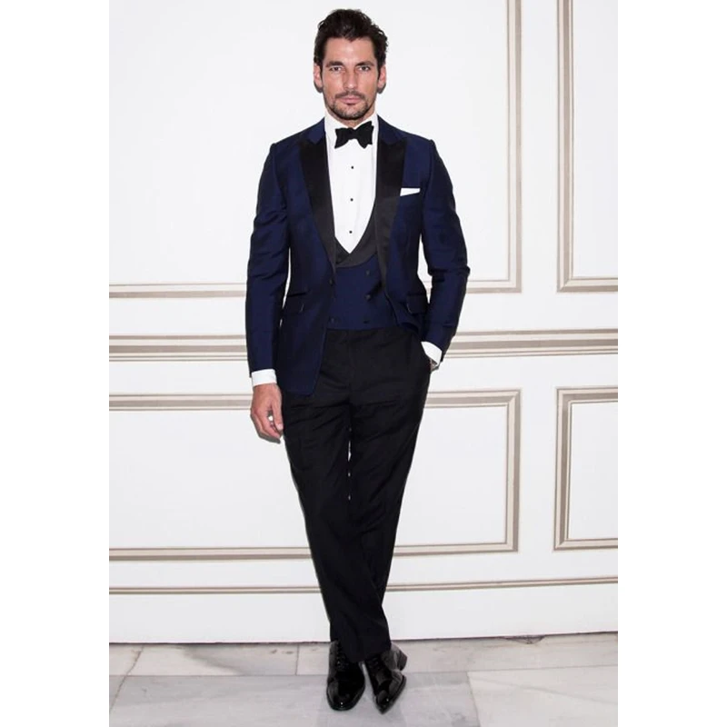 Navy Blue Men Suits Slim Fit 3 Pieces Custom Made Black Lapel Groom Wear Wedding Suits For Men(Jacket+Pant+Vest)
Navy Blue Men Suits Slim Fit 3 Pieces Custom Made Black Lapel Groom Wear Wedding Suits For Men(Jacket+Pant+Vest)