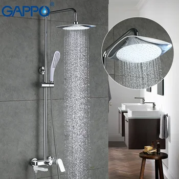 

GAPPO Top Quality bath shower faucets set Bathroom mixer shower bathtub rainfall shower set in slide bar big shower head GA2448
