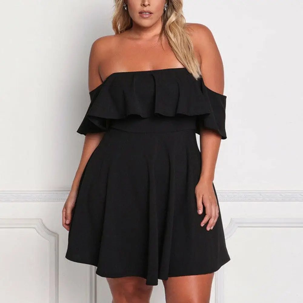Summer Fashion Ruffle Off Shoulder Dress Plus Size Party Evening Clubwear Backless Solid Mini Dress Women Clothes sukienki BB4
Summer Fashion Ruffle Off Shoulder Dress Plus Size Party Evening Clubwear Backless Solid Mini Dress Women Clothes sukienki BB4