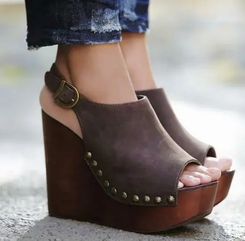 Women's Vintage High wedge Heels Shoes Platform Open Toe Slingbacks Sandals Summer Shoes C2
Women's Vintage High wedge Heels Shoes Platform Open Toe Slingbacks Sandals Summer Shoes C2