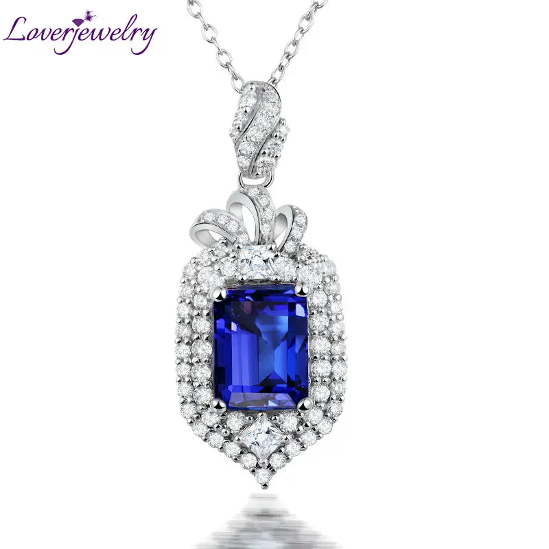 LOVERJEWELRY Fashion Pendants Solid 18K White Gold Diamond Emerald Cut 7x9mm Tanzanite Engagement Pendant Necklace For Women
LOVERJEWELRY Fashion Pendants Solid 18K White Gold Diamond Emerald Cut 7x9mm Tanzanite Engagement Pendant Necklace For Women