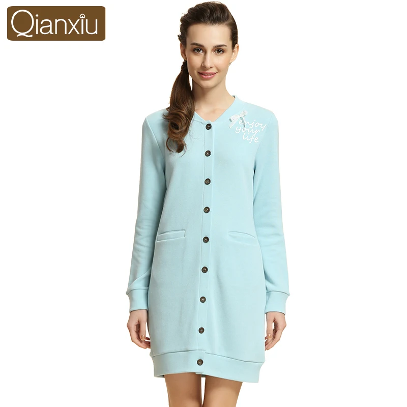 2019 Spring Brand quality nightgown Women soft cotton nightdress Female solid cardigan nightshirt Ladies long sleeve sleepwear
2019 Spring Brand quality nightgown Women soft cotton nightdress Female solid cardigan nightshirt Ladies long sleeve sleepwear