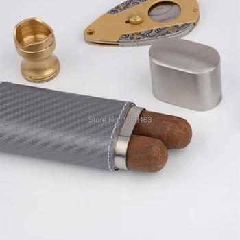 Original Stainless Steel Cigar Case Gray Carbon Fiber Cigar Holder Cohiba 2 CT 54Rings Cigar For Men Gift
Original Stainless Steel Cigar Case Gray Carbon Fiber Cigar Holder Cohiba 2 CT 54Rings Cigar For Men Gift
